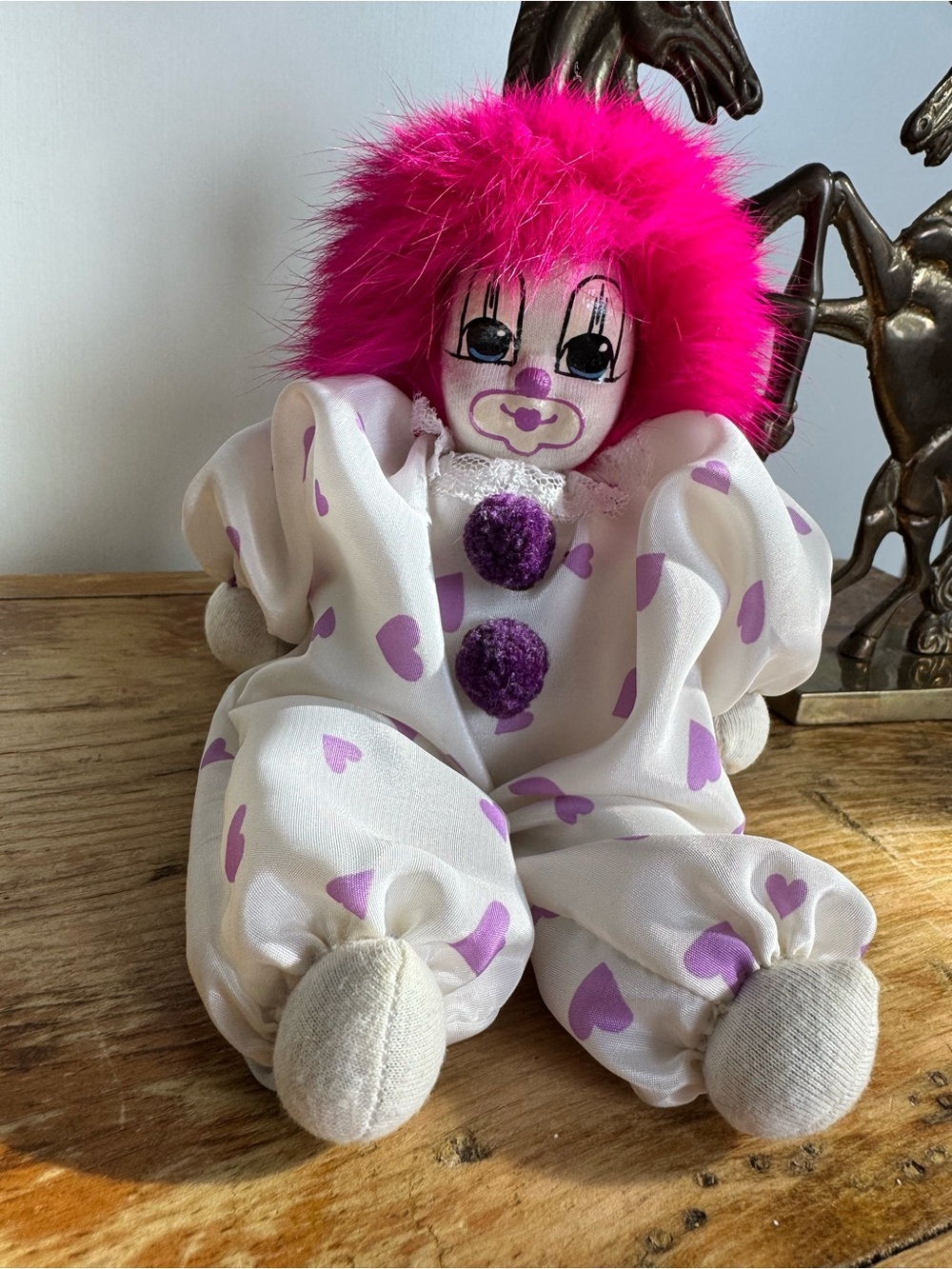 Vintage 80s Q-tee Clown - Handmade Handpainted